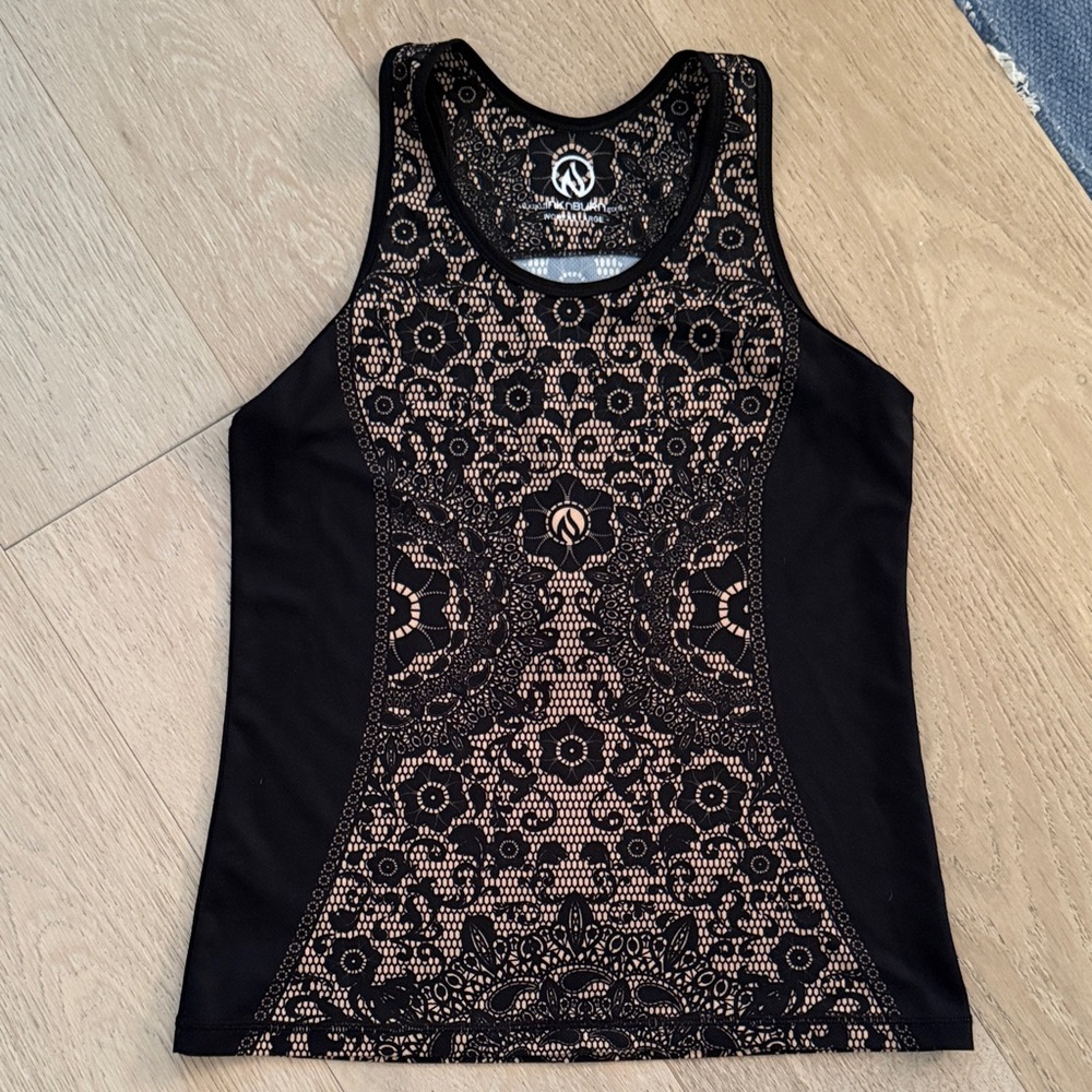 INKnBURN Black and Tan Lace Tank Top size large